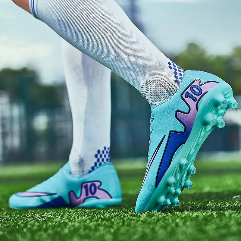 Men’s Soccer Shoes Low-Tops Lace-Up Non-Slip Spikes Indoor Football Futsal Professional Training Turf Outdoor Indoor Football Boots