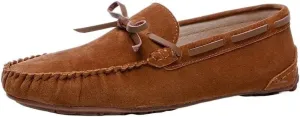 Men's Suede Vamp Boat Shoes - Lightweight, Anti-Slip, Round Toe Moccasin Loafers for Casual Walking Slip-Ons