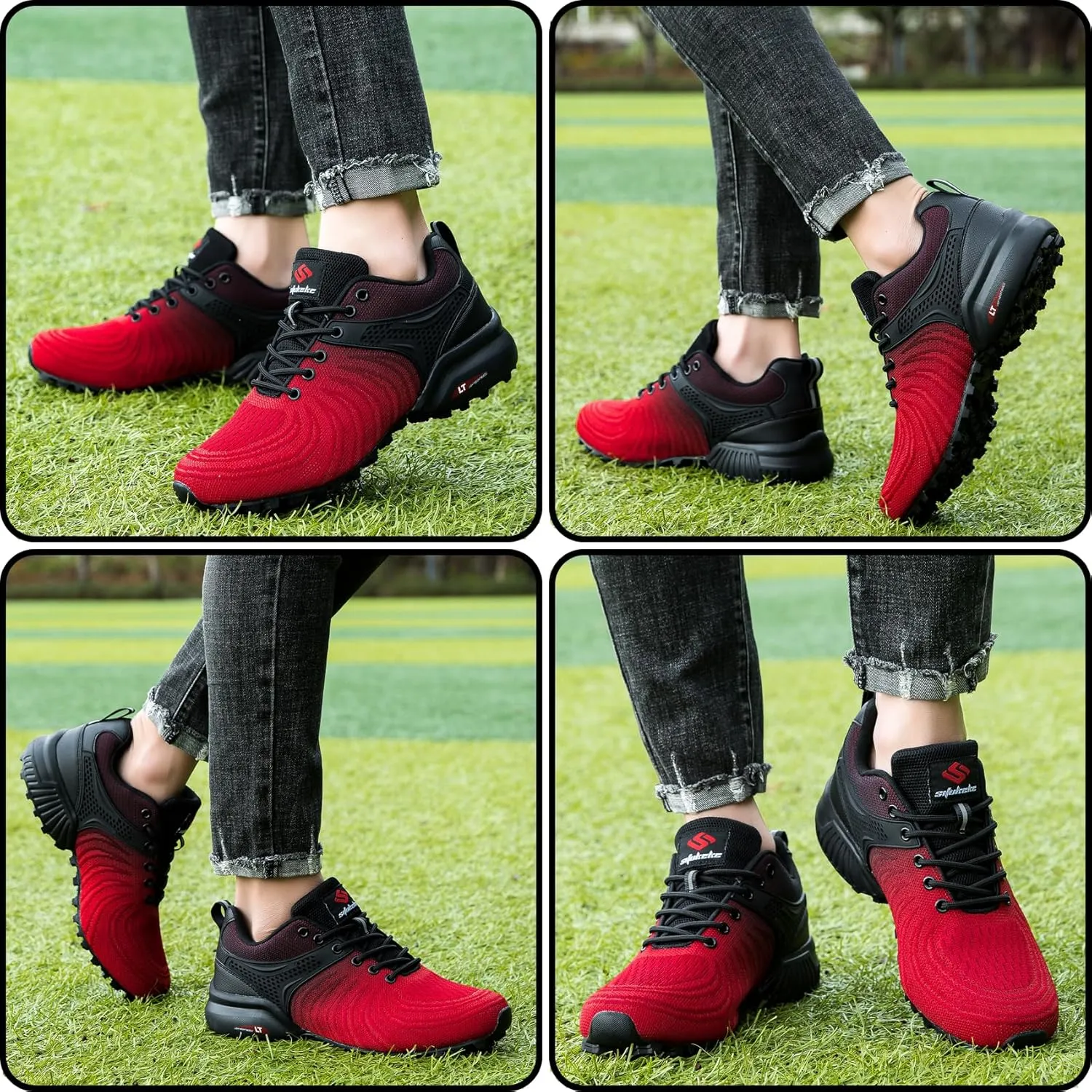 Men's Trail Running Shoes Lightweight Breathable Walking Sneakers Outdoor Athletic Running Tennis Cross Training Shoes