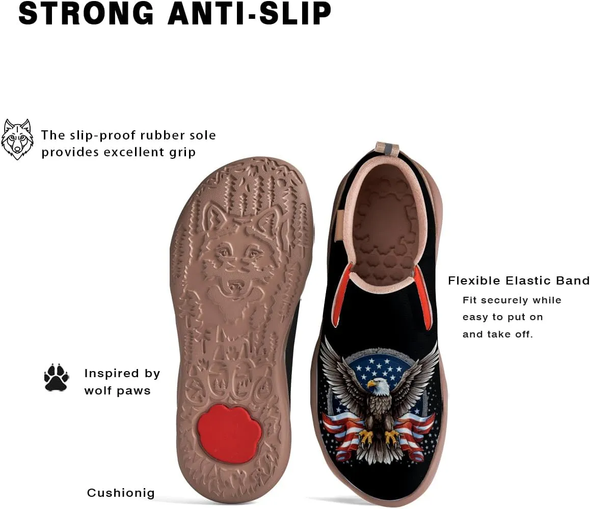 Men's Travel Shoes Slip On Loafers Art Painted Casual Walking Sneakers Wolf Totem Sole