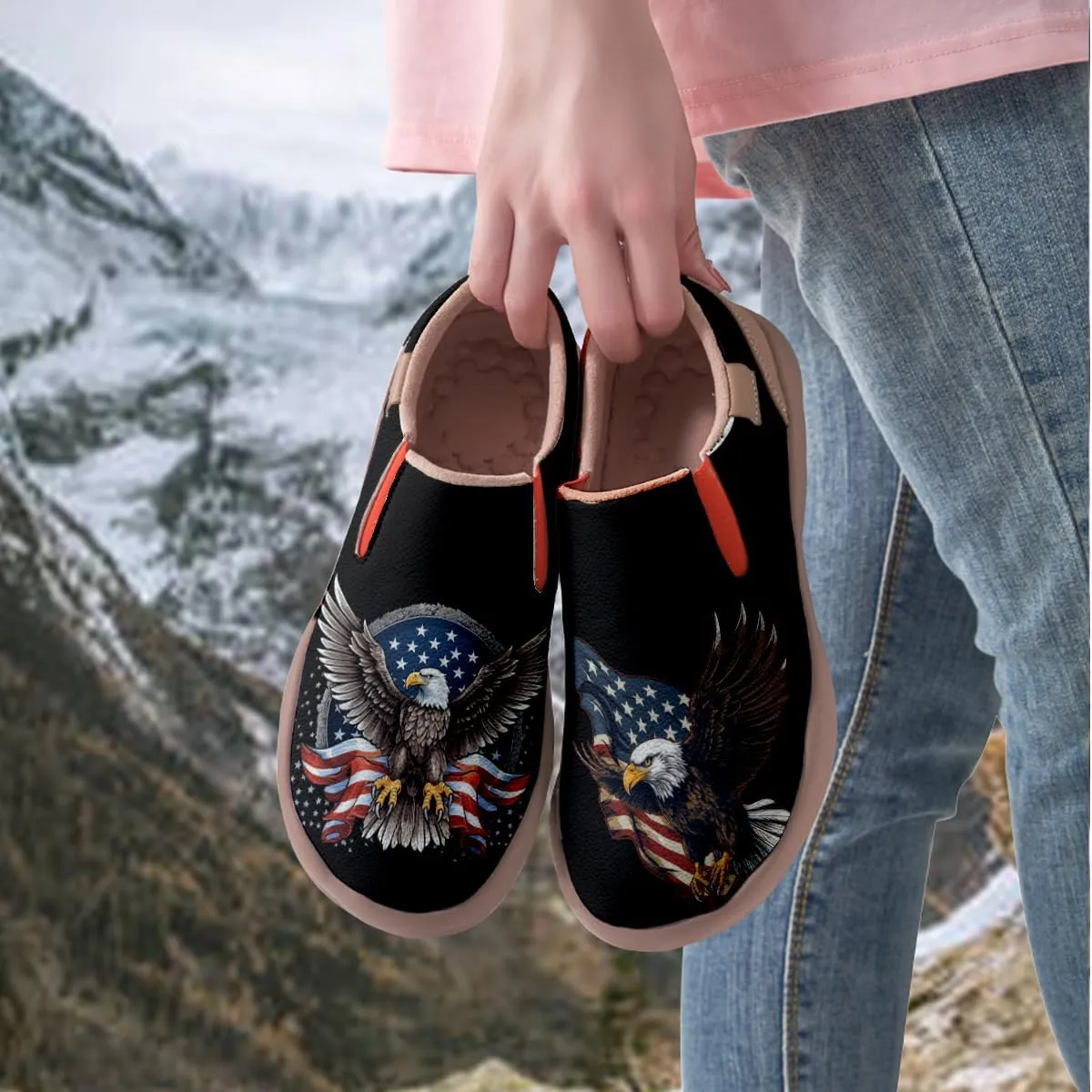 Men's Travel Shoes Slip On Loafers Art Painted Casual Walking Sneakers Wolf Totem Sole