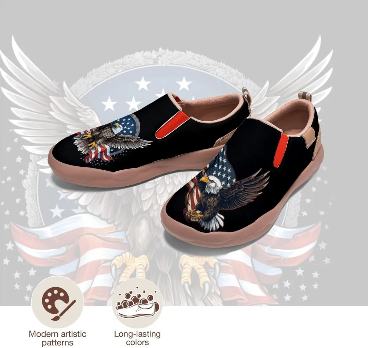 Men's Travel Shoes Slip On Loafers Art Painted Casual Walking Sneakers Wolf Totem Sole