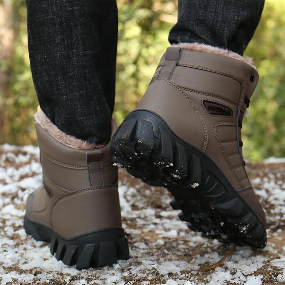 Men's Warm Snow Boots for Trekking: Comfort Winter Hiking Boots for Outdoor - Non Slip Cold Weather Shoes for Male