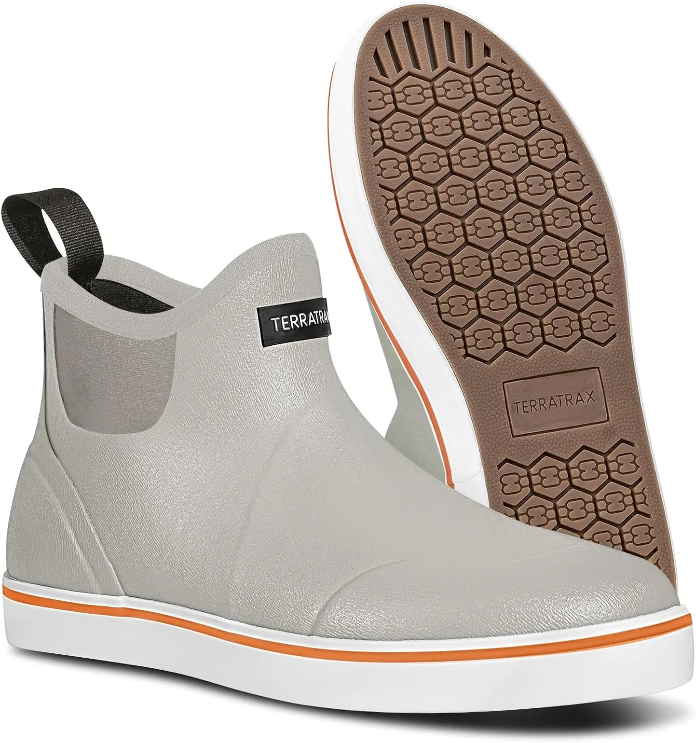 Men's Waterproof Deck Rain Boots - Anti-Slip Rubber Ankle Boots for men, ideal for Fishing and Boating, All-Season Use, Size 5