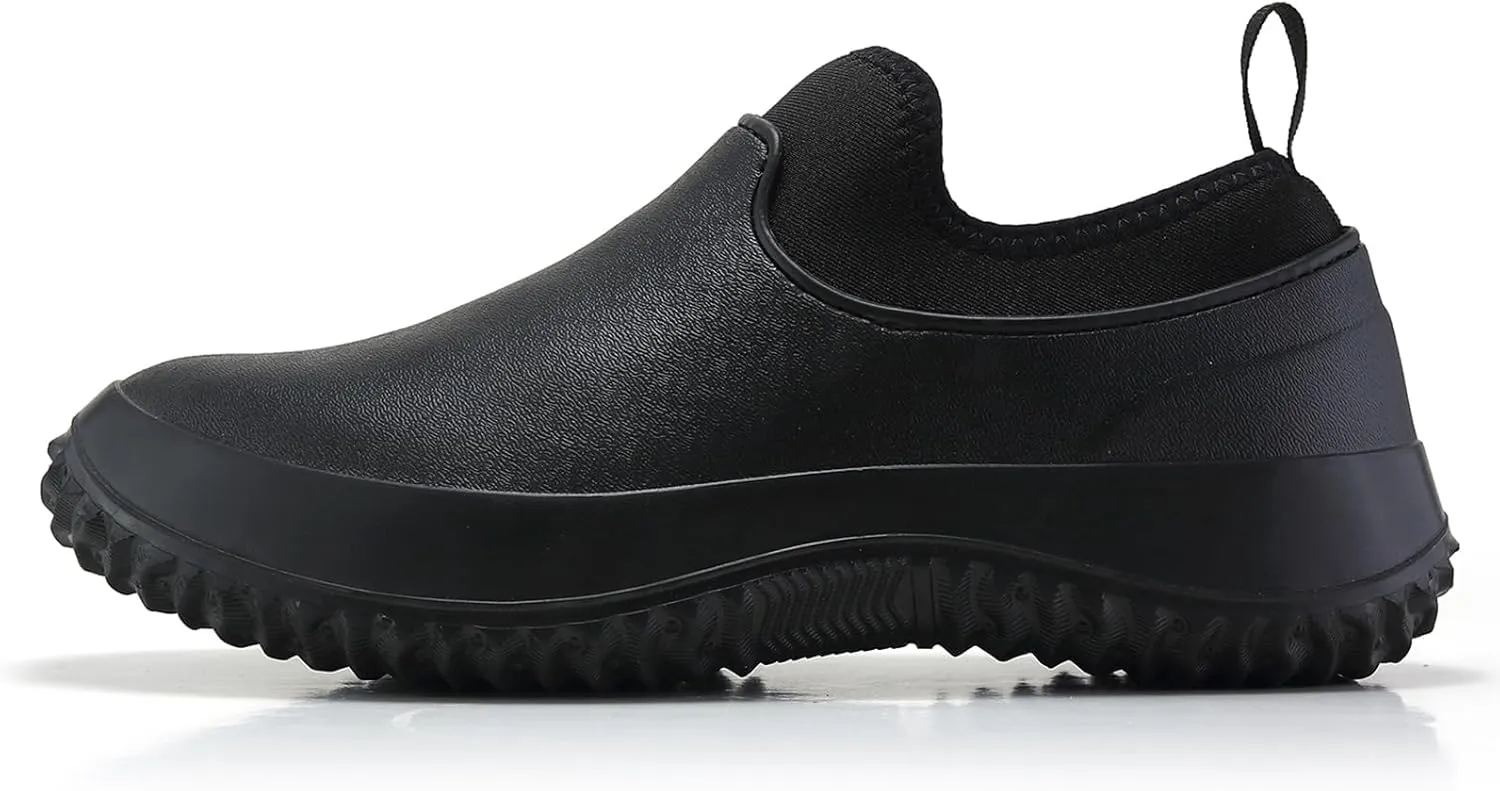 Men's Waterproof Non Slip Chef Shoes Food Service Kitchen Shoes Lightweight Slip On Garden Shoes for Camping and Yard Work