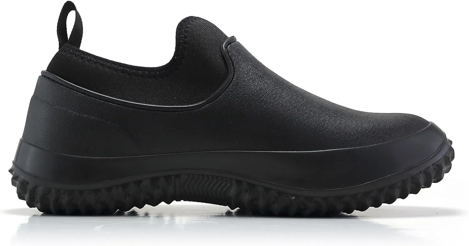 Men's Waterproof Non Slip Chef Shoes Food Service Kitchen Shoes Lightweight Slip On Garden Shoes for Camping and Yard Work