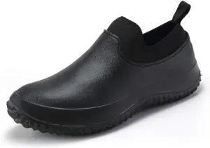 Men's Waterproof Non Slip Chef Shoes Food Service Kitchen Shoes Lightweight Slip On Garden Shoes for Camping and Yard Work