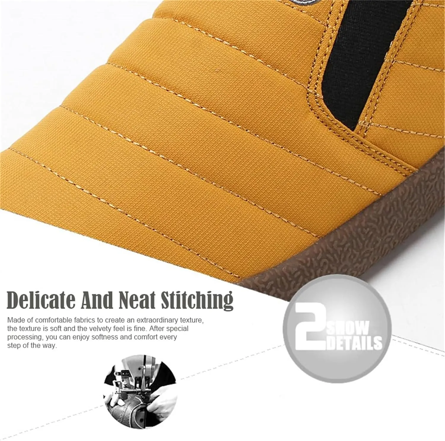 Men's Waterproof Warm Plush Lined Outdoor Snow Ankle Boots, Winter Boots For Man Waterproof Snow Anti-Slip