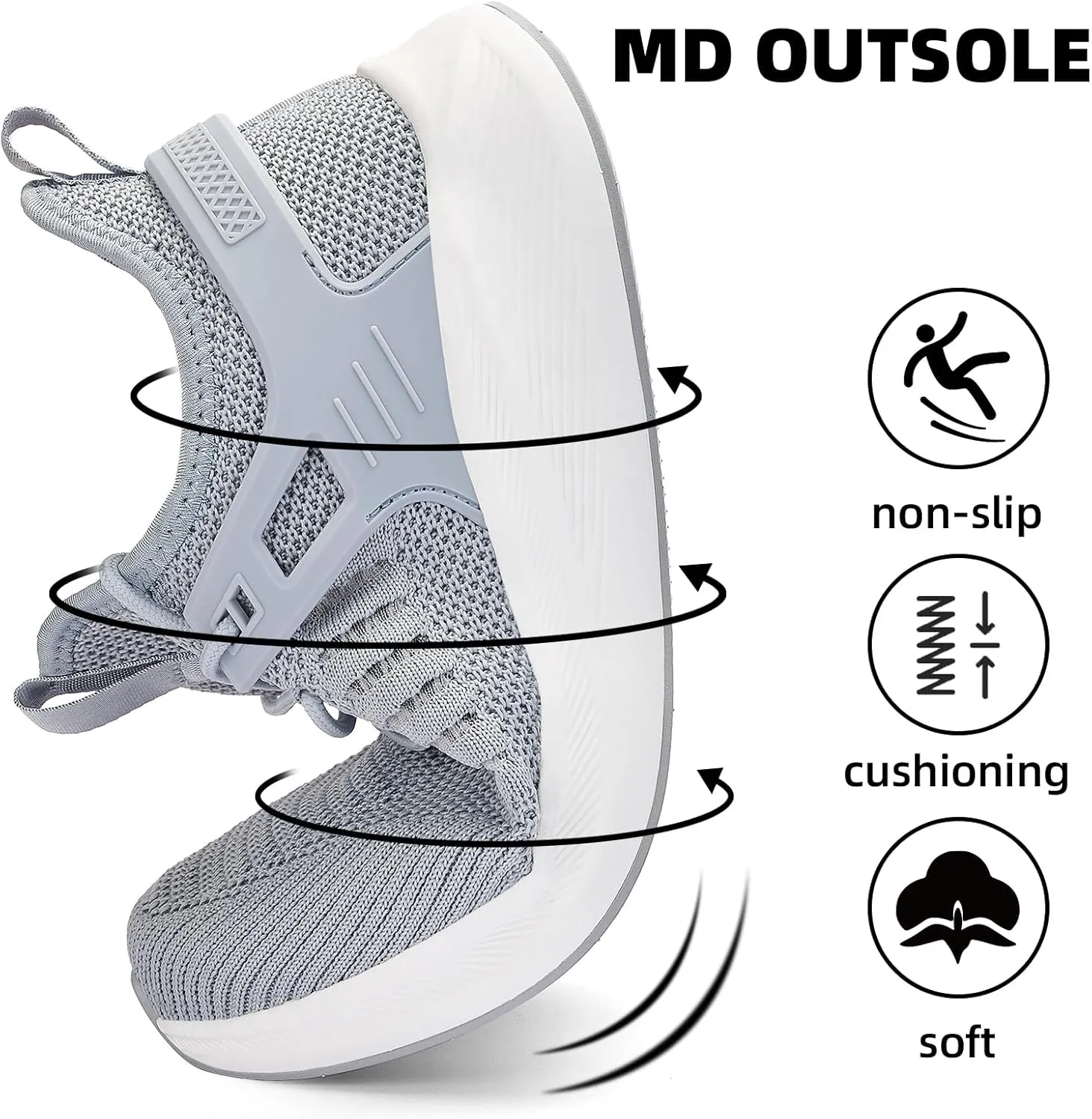 Mens Wide Running Shoes Walking Tennis Shoes Cushioning Wide Sneakers Slip On Sports Work Gym Outdoor Running Sneakers Comfort Lightweight