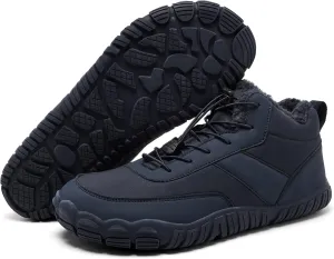 Mens Wide Toe Box Barefoot Winter Warm Shoes for Cold Weather Comfy Snow Boots