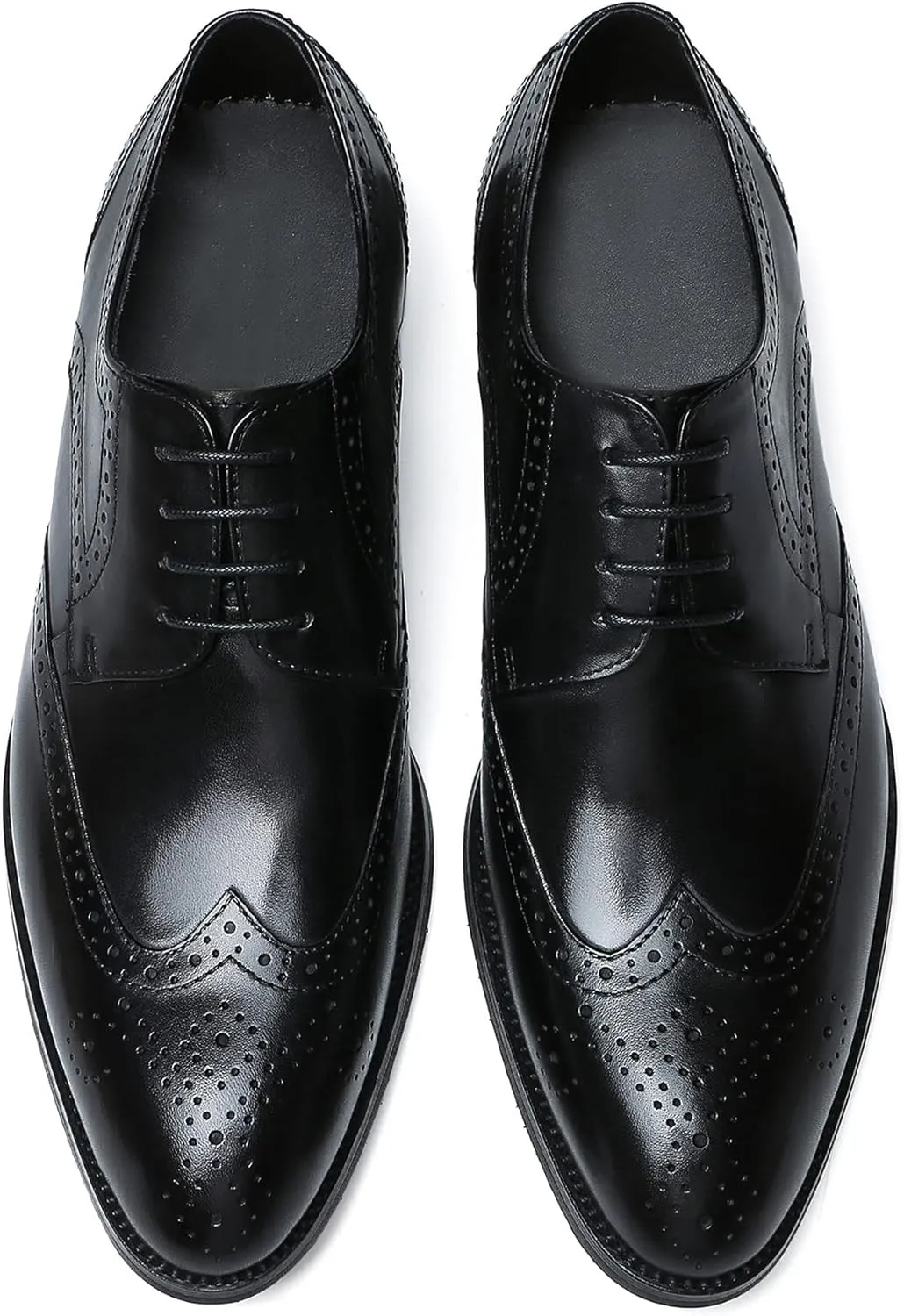 Men's Wingtip Oxfords Formal Dress Leather Brogues Derby Business Prom Wedding Fashion Casual Walking Shoes for Men
