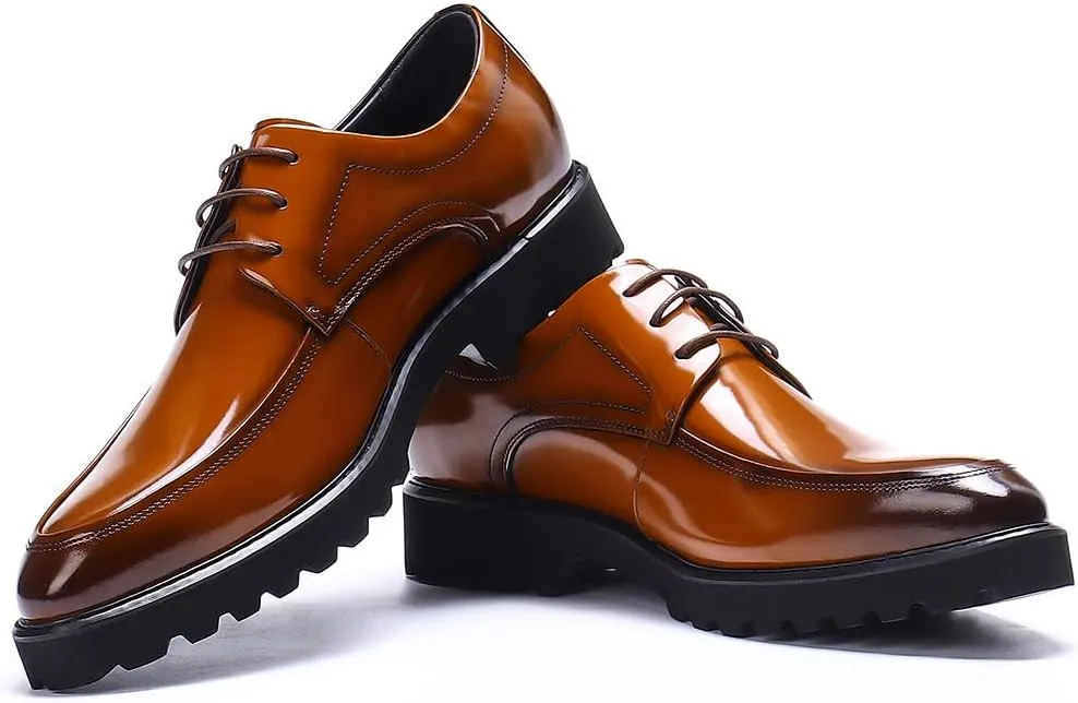 Men's Wingtip Oxfords Formal Dress Leather Derby Business Prom Wedding Fashion Casual Walking Shoes for Men