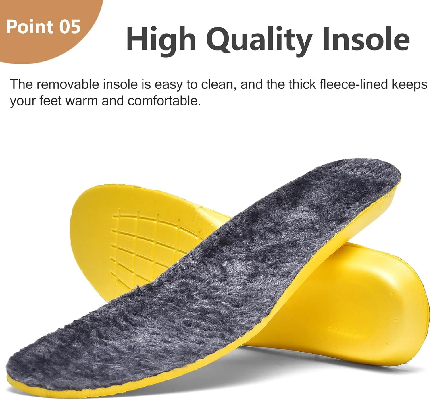 Men's Winter Snow Boots Water Resistant Non Slip Warm Outdoor Lightweight Comfortable Durable 7.1 IN Height Hiking Shoes