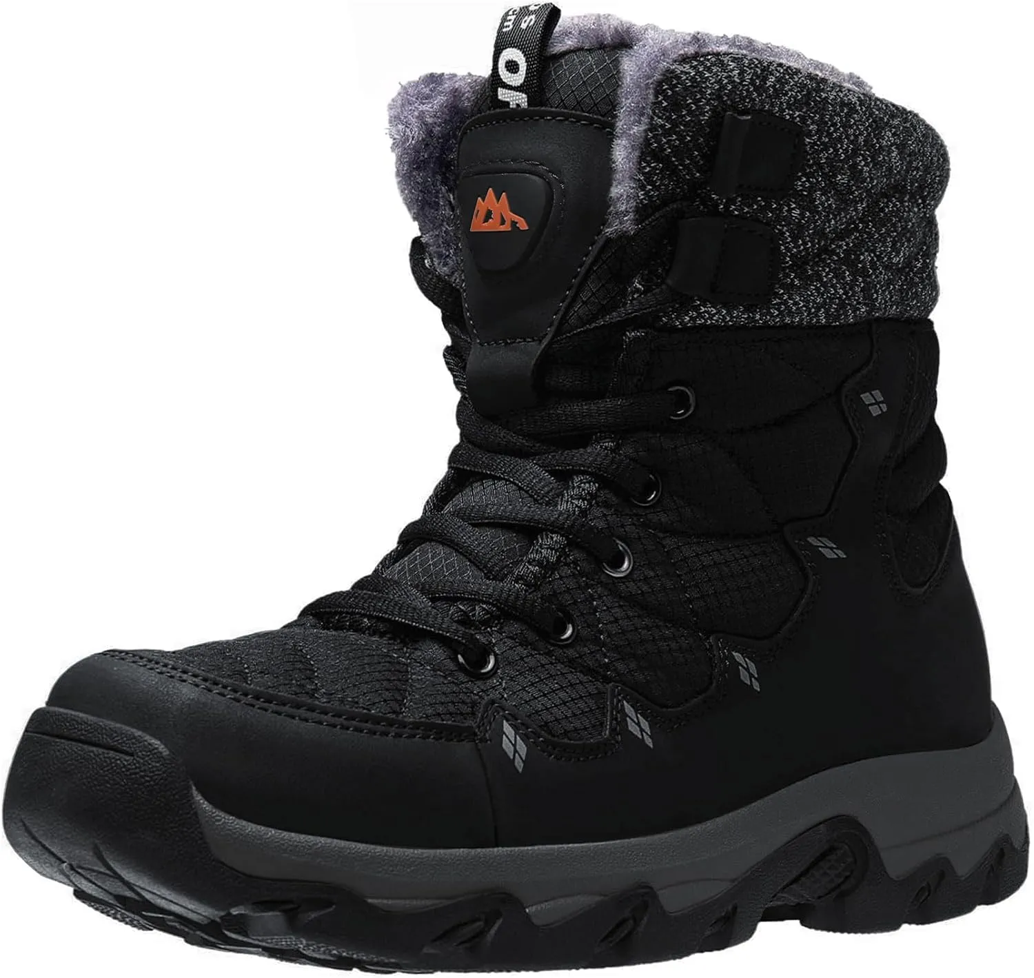 Men's Winter Snow Boots Water Resistant Non Slip Warm Outdoor Lightweight Comfortable Durable 7.1 IN Height Hiking Shoes