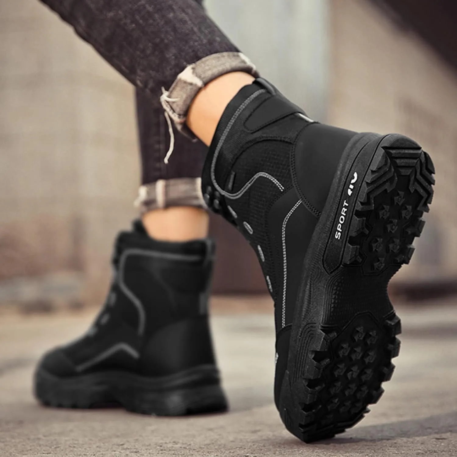 Mens Winter Snow Boots, Waterproof Hiking Boots Warm Duck Shoes Trekking Trail Climbing Shoes Womens Winter Shoes