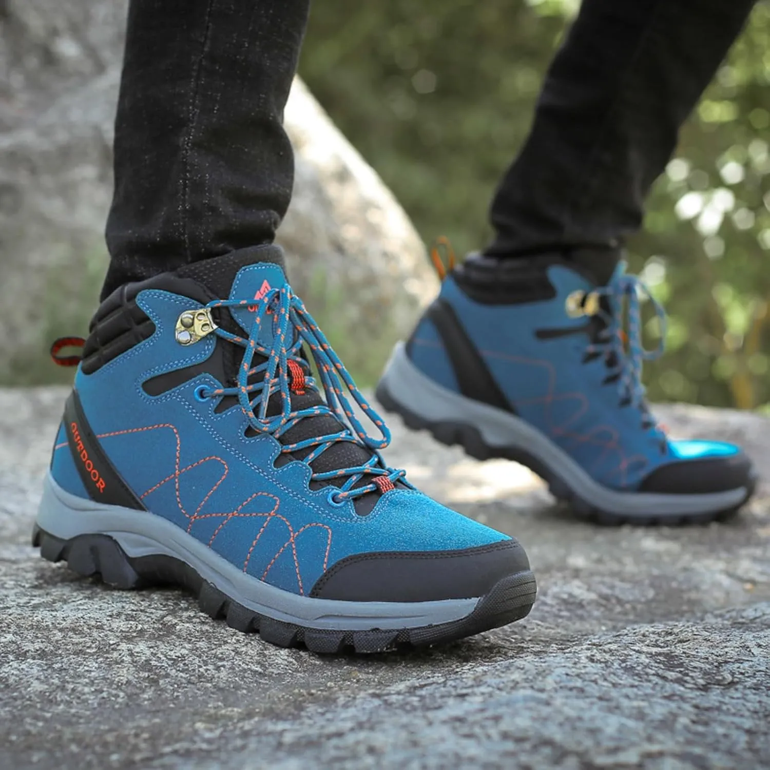 Mens Winter Snow Boots, Waterproof Snow Boots Outdoor Short Rain Boots Trekking Snow Boots Womens Winter Shoes