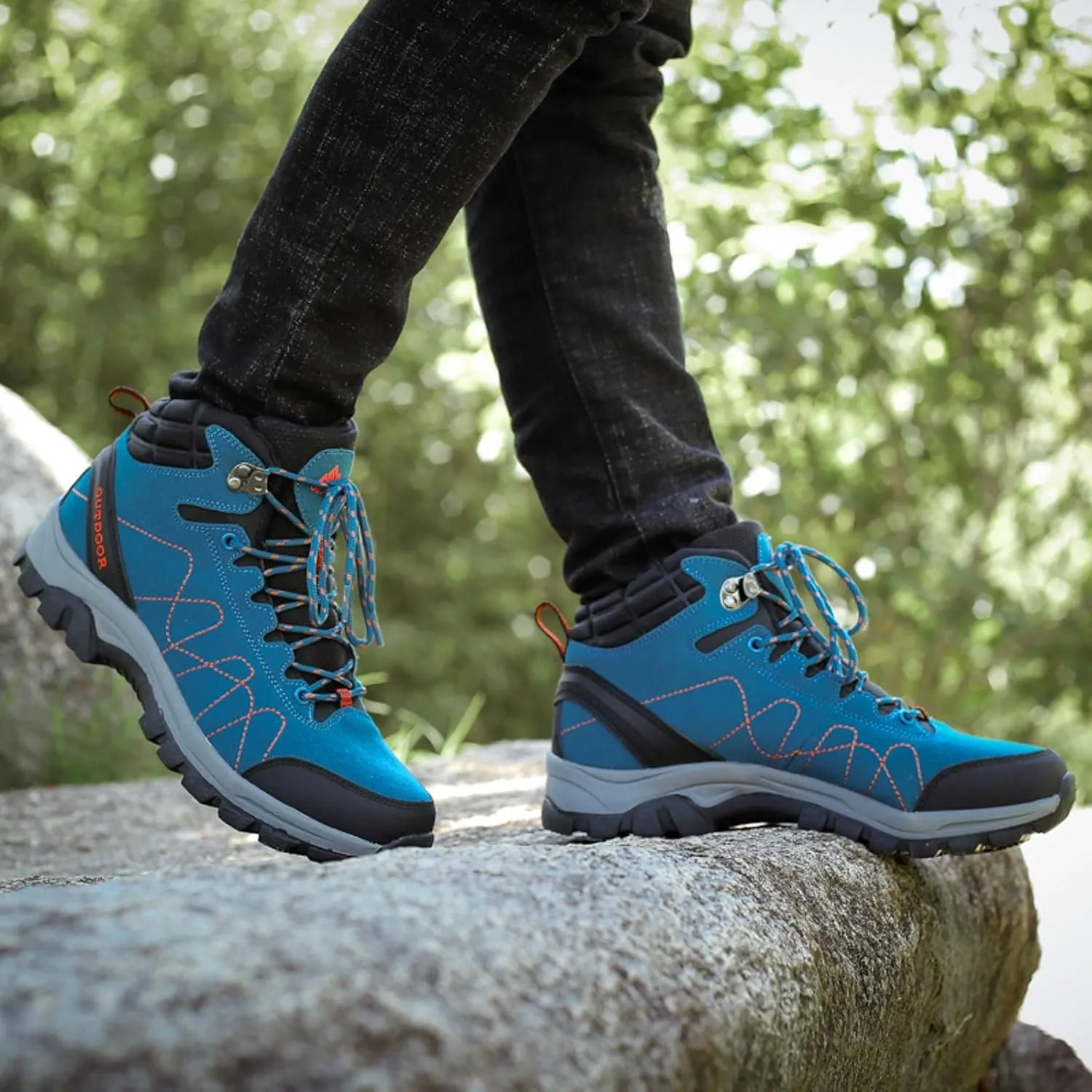 Mens Winter Snow Boots, Waterproof Snow Boots Outdoor Short Rain Boots Trekking Snow Boots Womens Winter Shoes