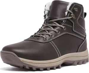 Mens Winter Waterproof Snow Boots Warm Fur Lined Hiking Boot Lightweight Non Slip Outdoor Insulated Shoes