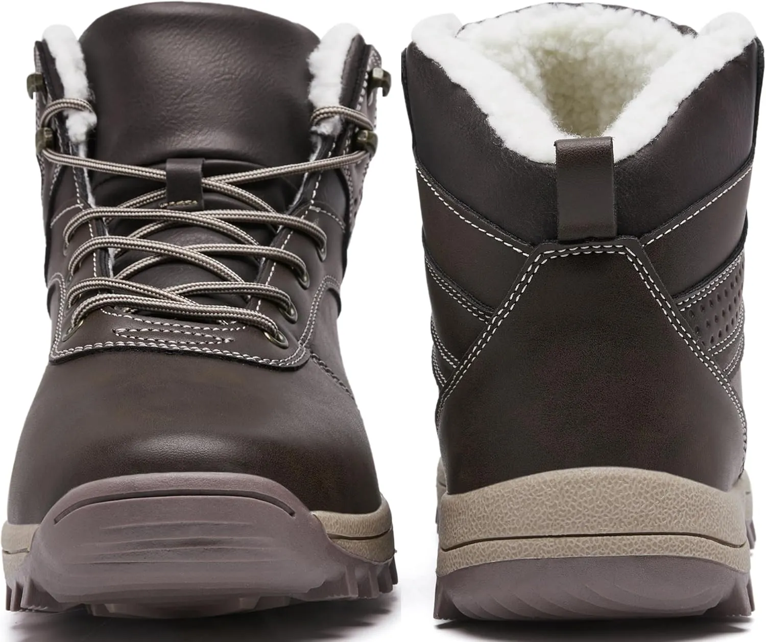 Mens Winter Waterproof Snow Boots Warm Fur Lined Hiking Boot Lightweight Non Slip Outdoor Insulated Shoes