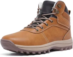 Mens Winter Waterproof Snow Boots Warm Fur Lined Hiking Boot Lightweight Non Slip Outdoor Insulated Shoes