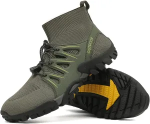 Mens womens Ankle High Walking Boots Arch Support Mid Top Hiking Trekking Footwear Light Anti-slip Hiking Boots,Comfortable Trails Shoes For Trekking Camping Backpacking Outdoor Hiking Shoes,36-47 EU