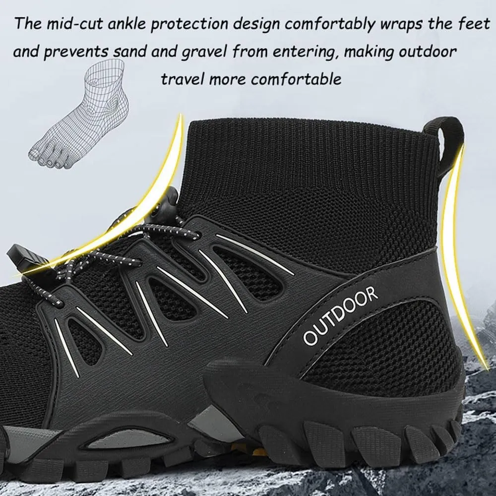 Mens womens Ankle High Walking Boots Arch Support Mid Top Hiking Trekking Footwear Light Anti-slip Hiking Boots,Comfortable Trails Shoes For Trekking Camping Backpacking Outdoor Hiking Shoes,36-47 EU