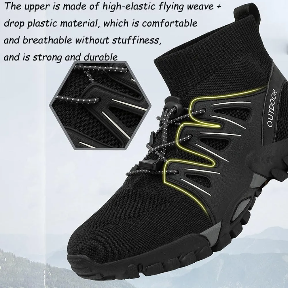 Mens womens Ankle High Walking Boots Arch Support Mid Top Hiking Trekking Footwear Light Anti-slip Hiking Boots,Comfortable Trails Shoes For Trekking Camping Backpacking Outdoor Hiking Shoes,36-47 EU