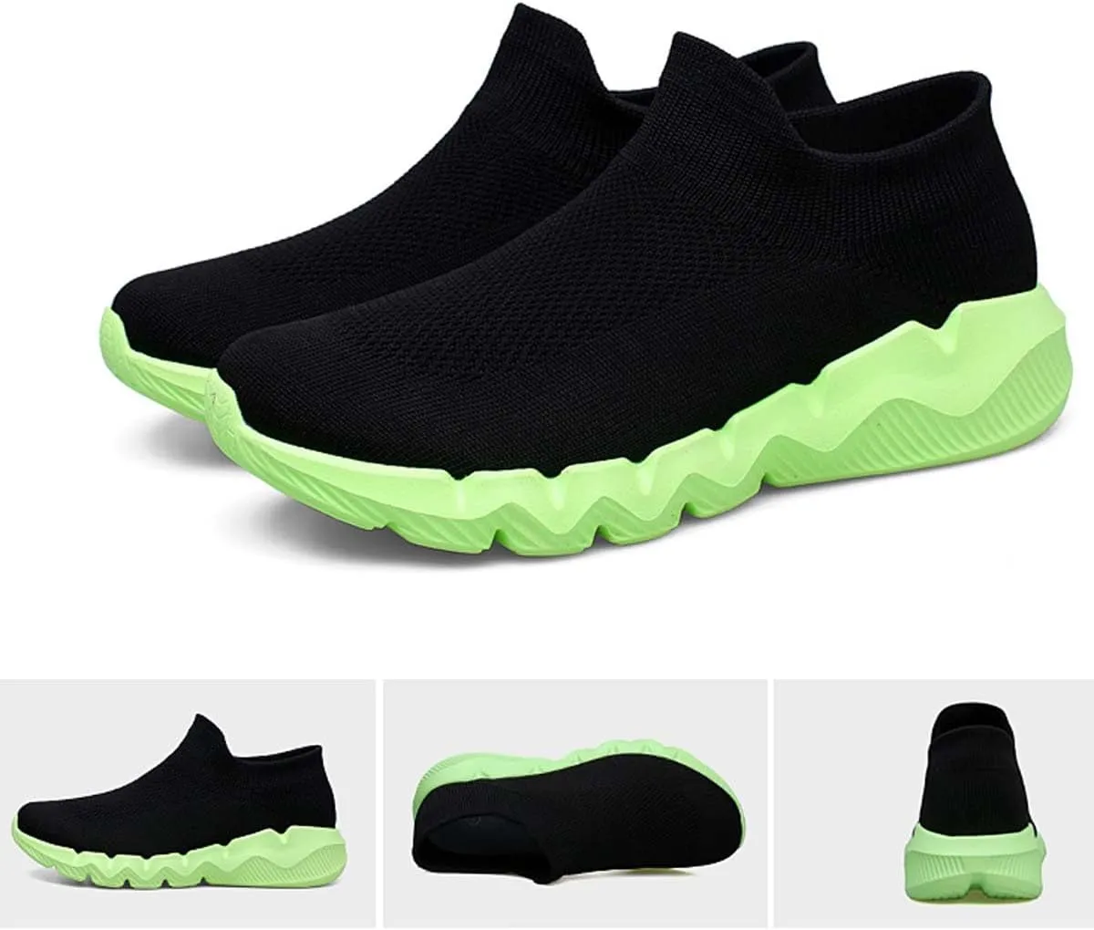 Men's Women's Knitted Mesh Fashion Breathable Ankle-High Road Running Shoes Soft Sneakers Shoes Trainers Shoes
