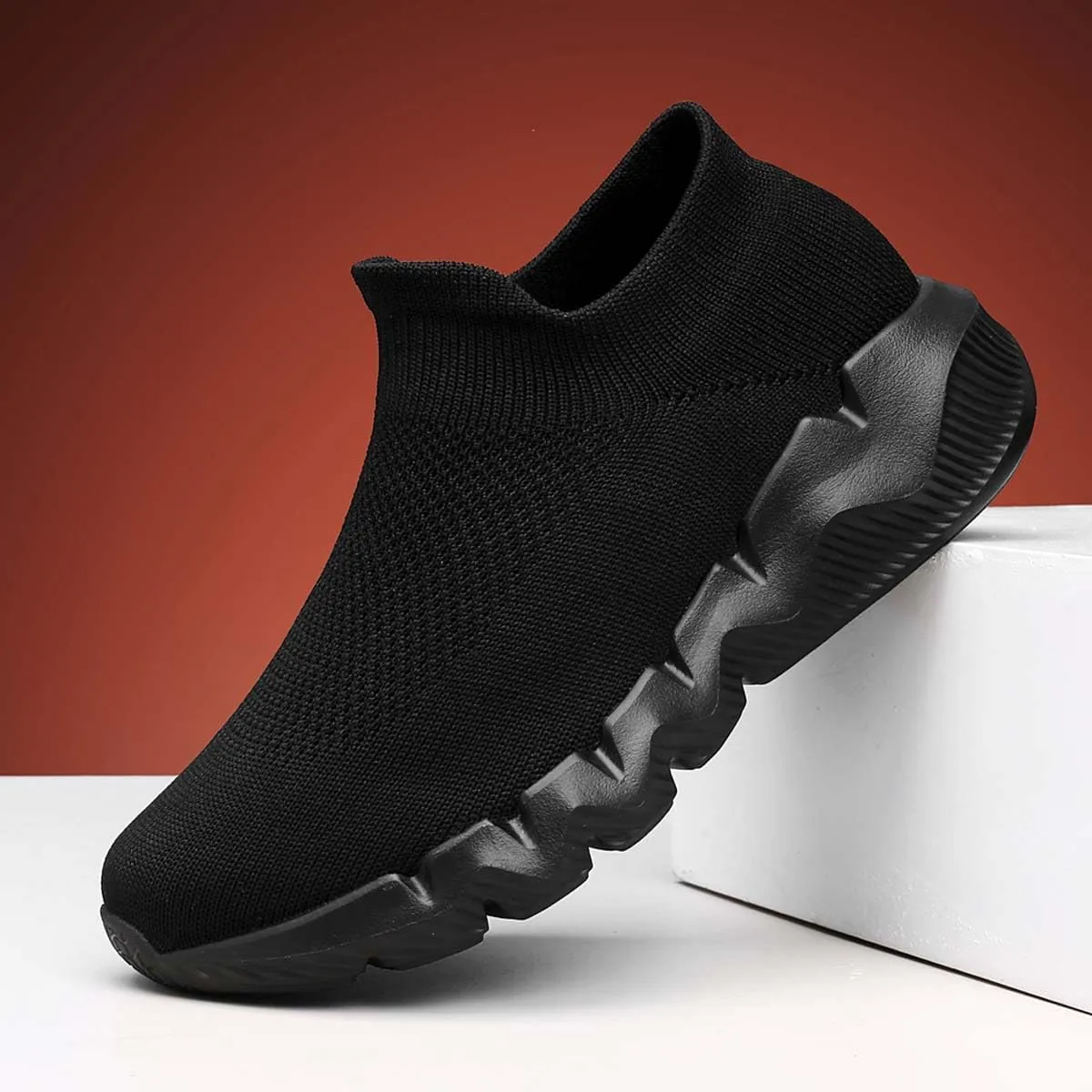 Men's Women's Knitted Mesh Fashion Breathable Ankle-High Road Running Shoes Soft Sneakers Shoes Trainers Shoes