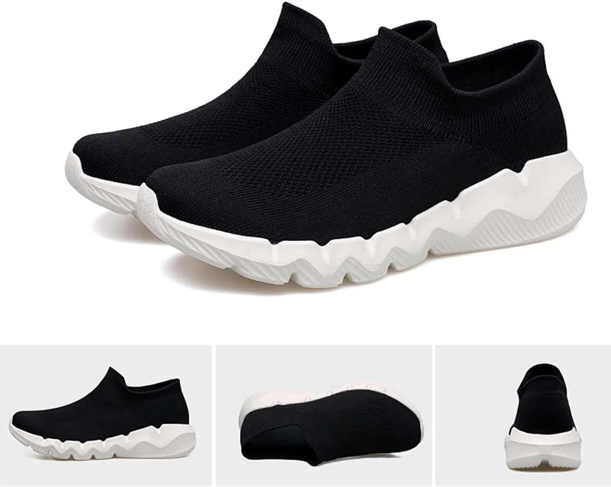 Men's Women's Knitted Mesh Fashion Breathable Ankle-High Road Running Shoes Soft Sneakers Shoes Trainers Shoes