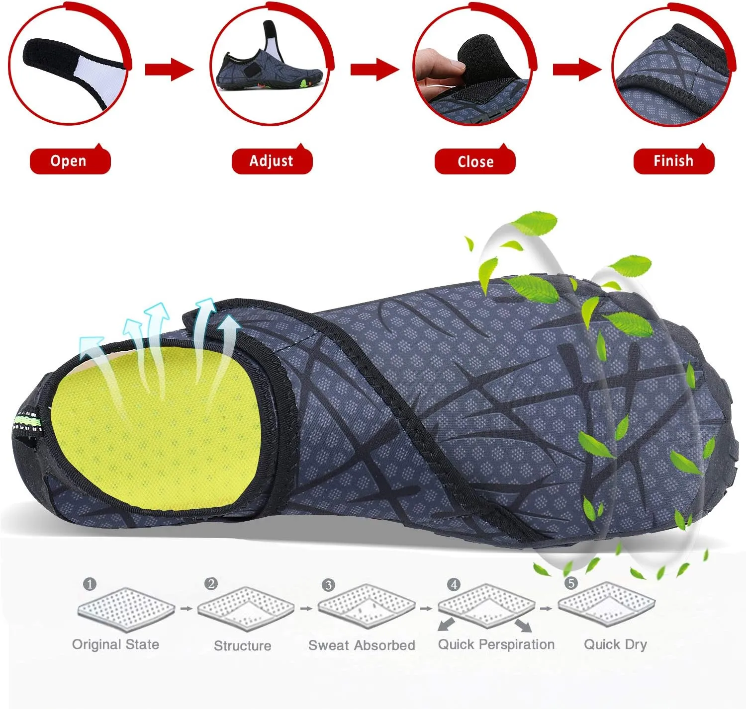 Mens Womens Water Shoes Sports Quick Dry Barefoot Athletic for Swim Diving Surf Aqua Pool Beach Yoga