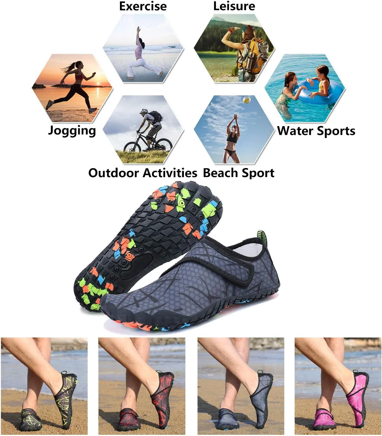Mens Womens Water Shoes Sports Quick Dry Barefoot Athletic for Swim Diving Surf Aqua Pool Beach Yoga