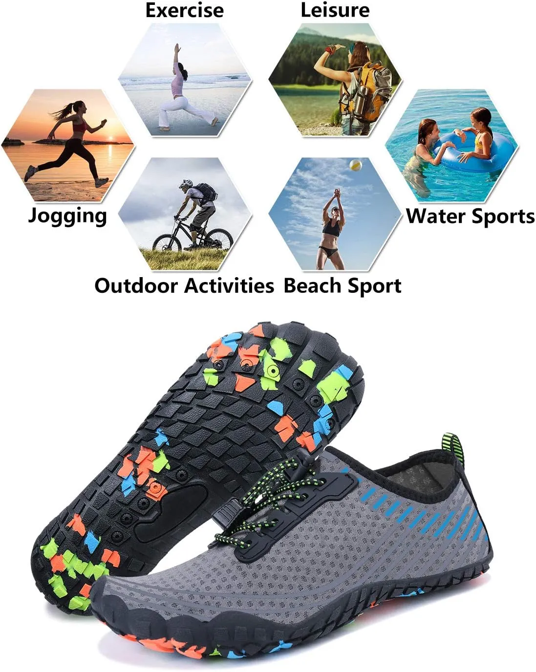 Mens Womens Water Shoes Sports Quick Dry Barefoot Athletic for Swim Diving Surf Aqua Pool Beach Yoga