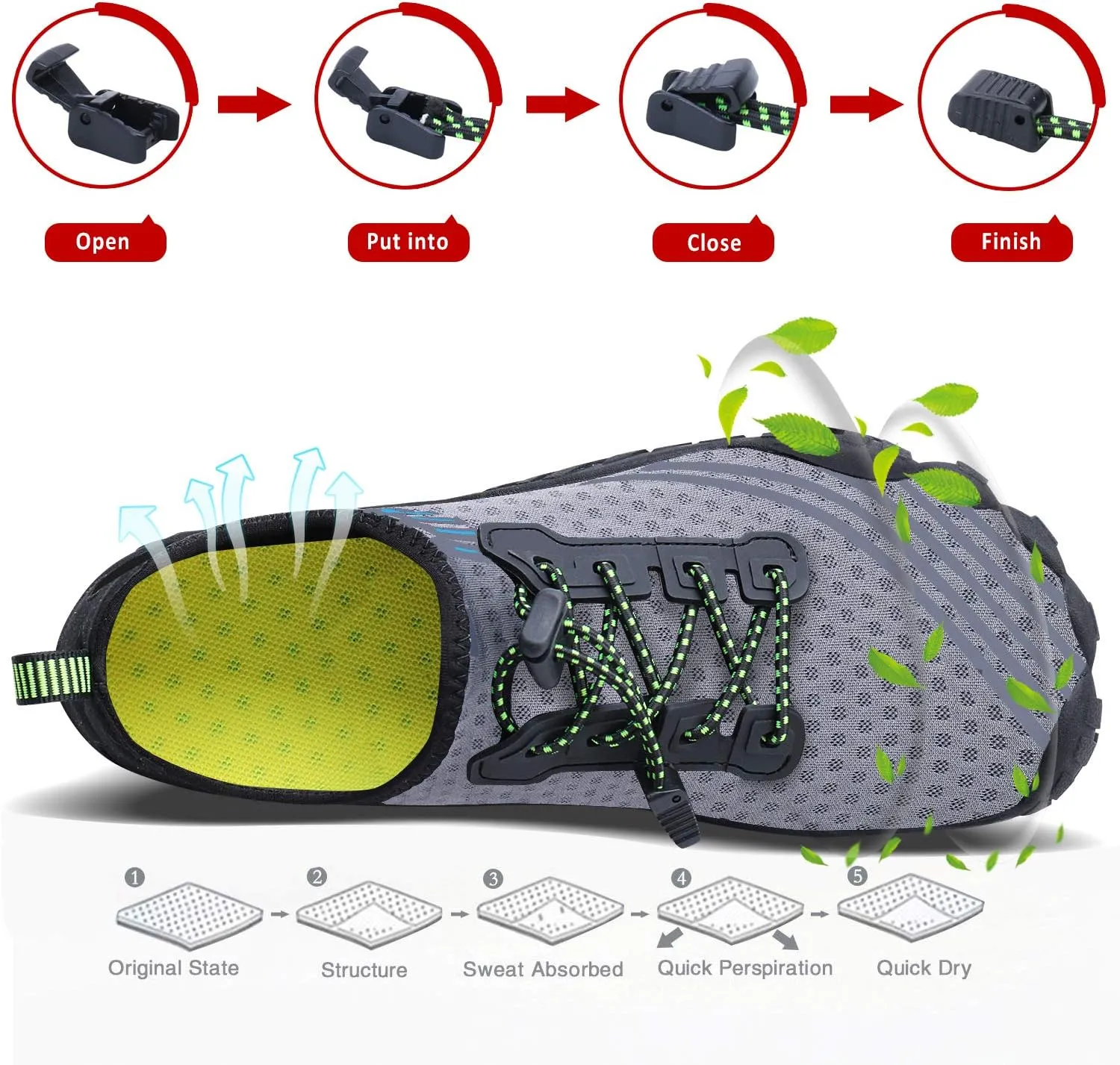 Mens Womens Water Shoes Sports Quick Dry Barefoot Athletic for Swim Diving Surf Aqua Pool Beach Yoga