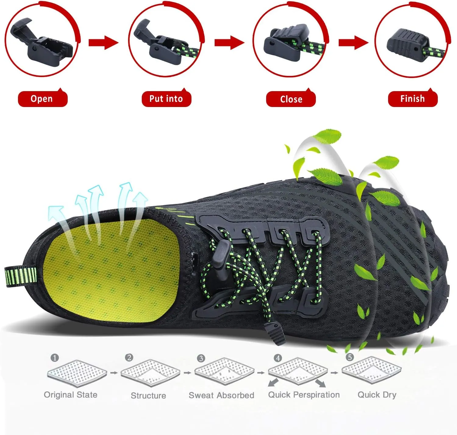 Mens Womens Water Shoes Sports Quick Dry Barefoot Athletic for Swim Diving Surf Aqua Pool Beach Yoga