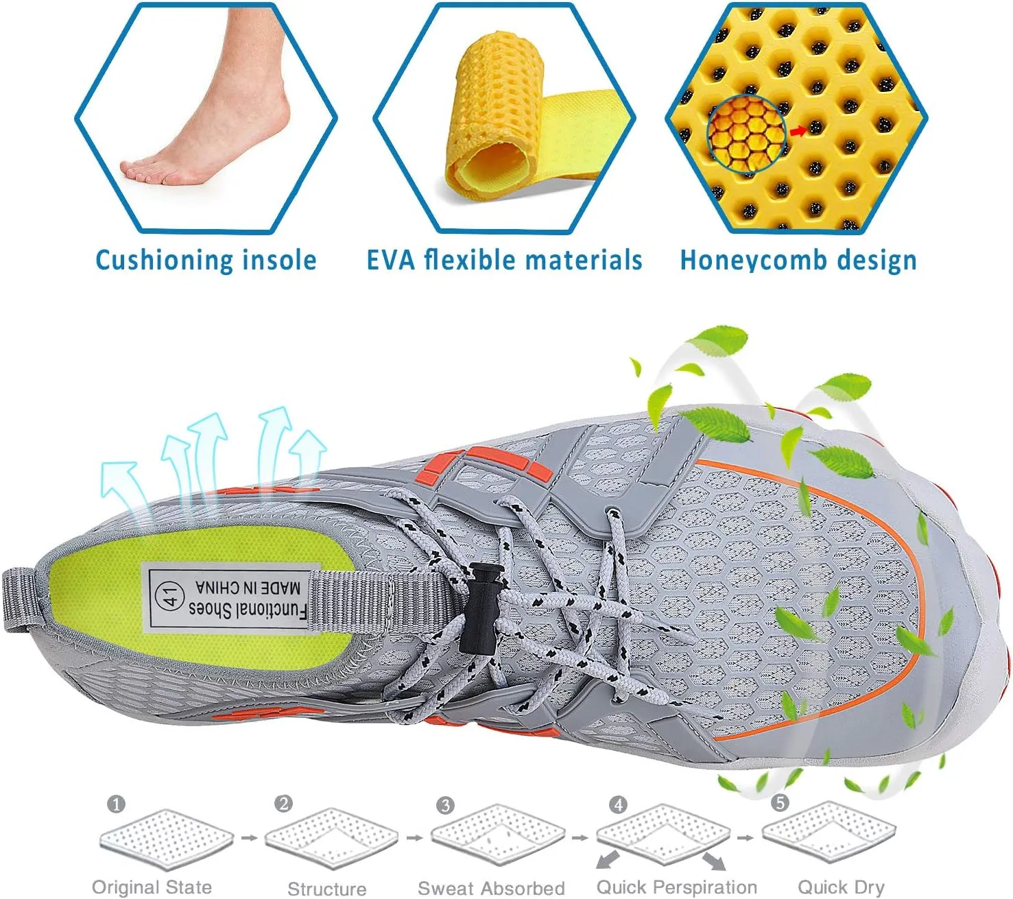 Mens Womens Water Shoes Sports Quick Dry Barefoot Athletic for Swim Diving Surf Aqua Pool Beach Yoga