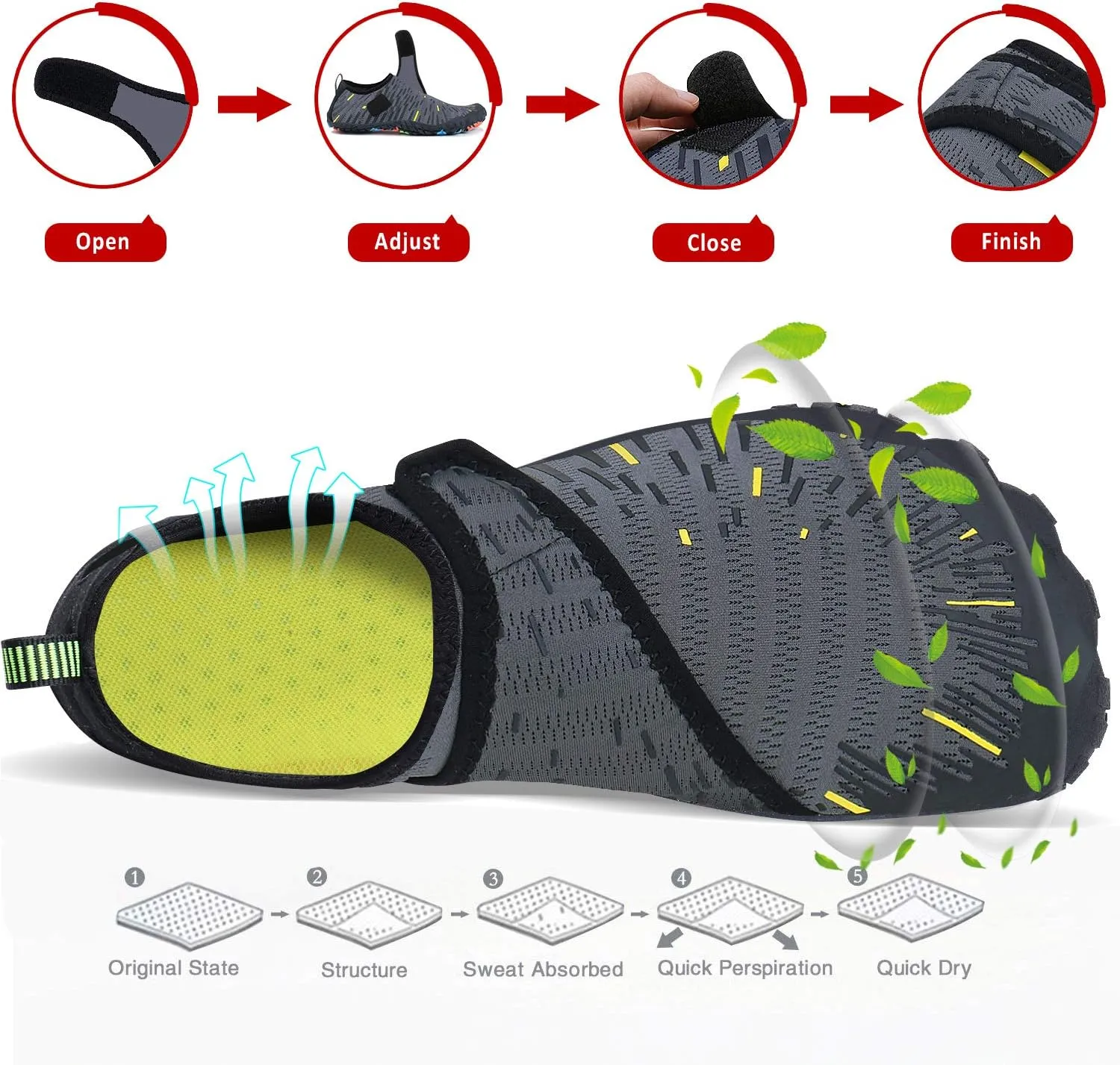 Mens Womens Water Shoes Sports Quick Dry Barefoot Athletic for Swim Diving Surf Aqua Pool Beach Yoga