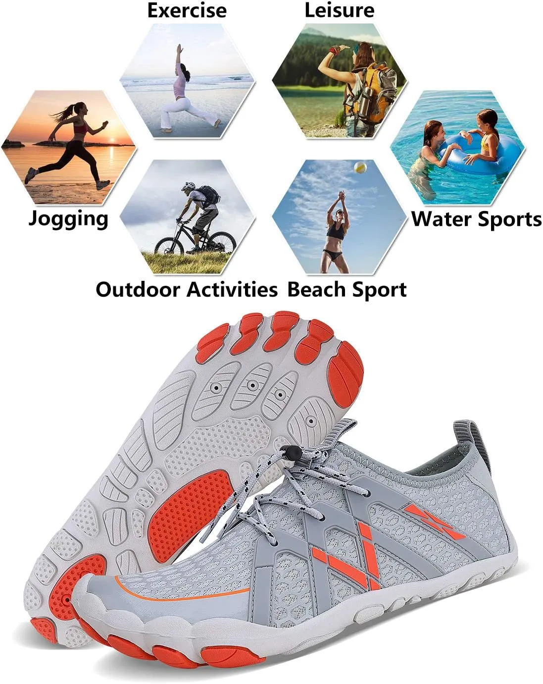 Mens Womens Water Shoes Sports Quick Dry Barefoot Athletic for Swim Diving Surf Aqua Pool Beach Yoga