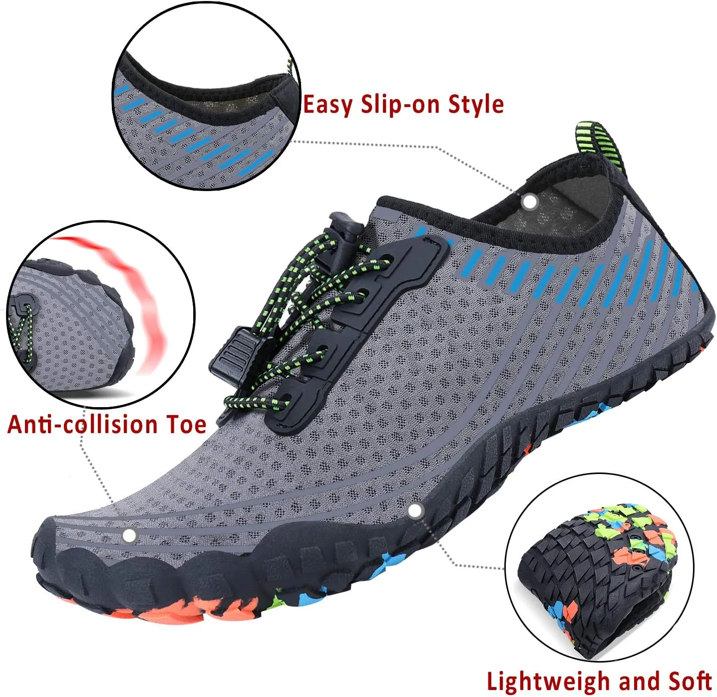 Mens Womens Water Shoes Sports Quick Dry Barefoot Athletic for Swim Diving Surf Aqua Pool Beach Yoga