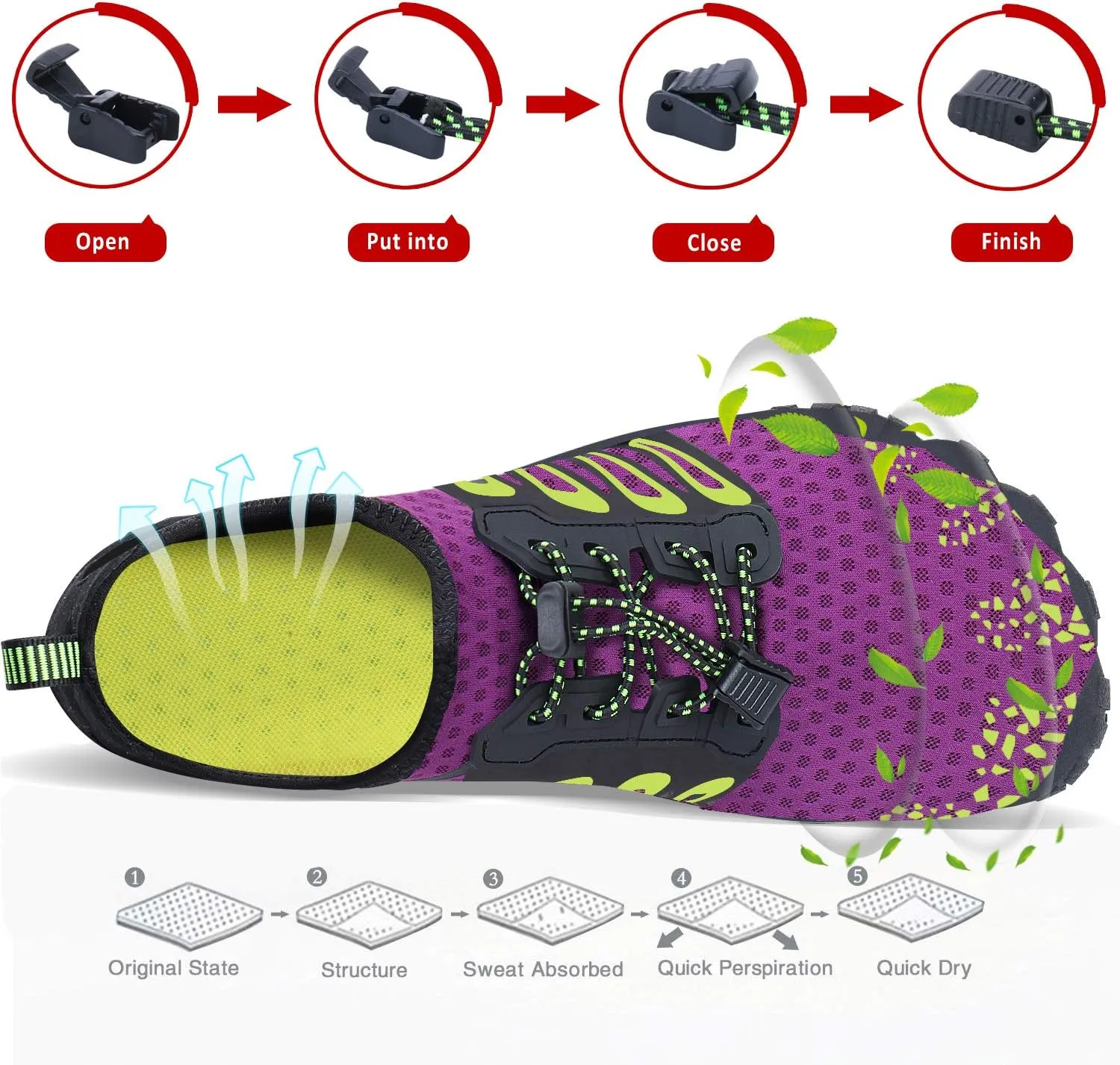 Mens Womens Water Shoes Sports Quick Dry Barefoot Athletic for Swim Diving Surf Aqua Pool Beach Yoga