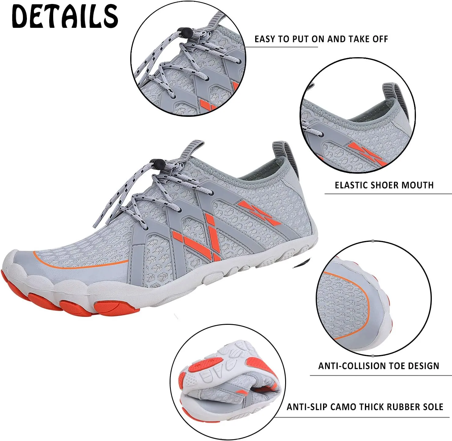 Mens Womens Water Shoes Sports Quick Dry Barefoot Athletic for Swim Diving Surf Aqua Pool Beach Yoga