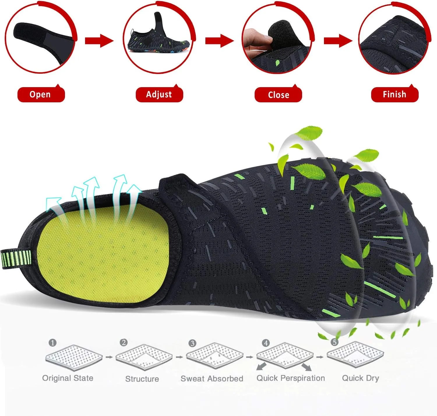 Mens Womens Water Shoes Sports Quick Dry Barefoot Athletic for Swim Diving Surf Aqua Pool Beach Yoga
