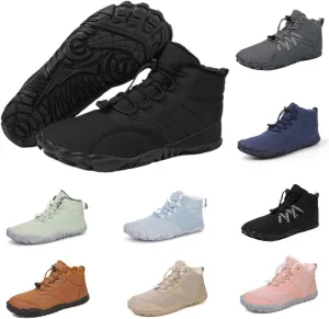 Men's Women's Winter Barefoot Hiking Boots, Slip On Warm Zero Drop Snow Boot, Wide Toe Box Ankle boots, Minimalist Waterproof Shoes, Five Finger Sneakers Hike Shoes for Hiking Walking Outdoor Unisex