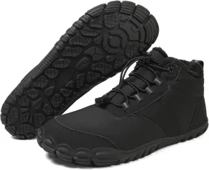 Men's Women's Winter Barefoot Hiking Boots, Slip On Warm Zero Drop Snow Boot, Wide Toe Box Ankle boots, Minimalist Waterproof Shoes, Five Finger Sneakers Hike Shoes for Hiking Walking Outdoor Unisex