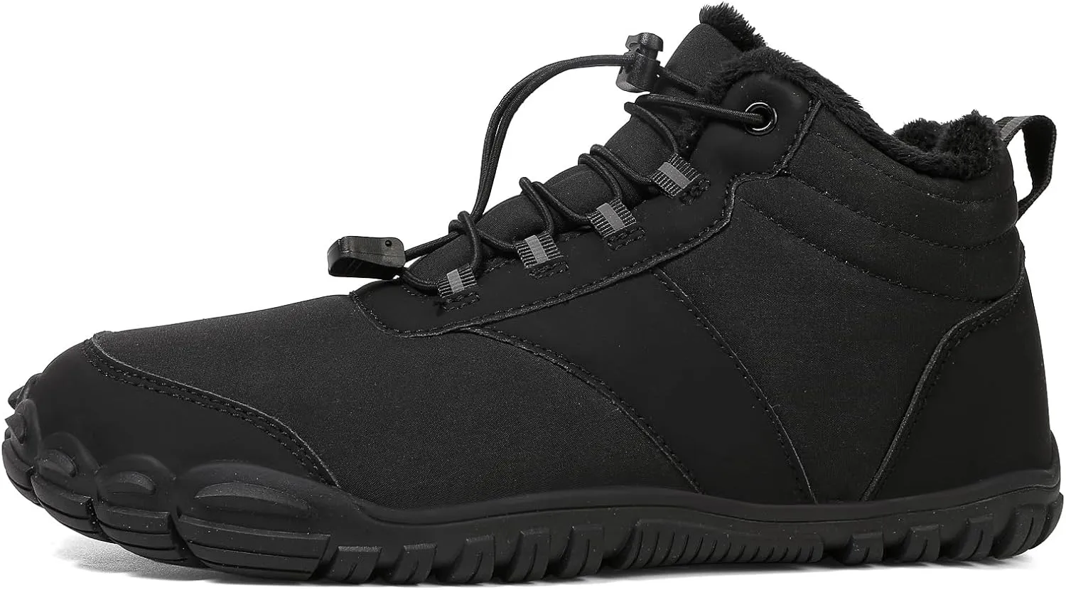 Men's Women's Winter Barefoot Hiking Boots, Slip On Warm Zero Drop Snow Boot, Wide Toe Box Ankle boots, Minimalist Waterproof Shoes, Five Finger Sneakers Hike Shoes for Hiking Walking Outdoor Unisex