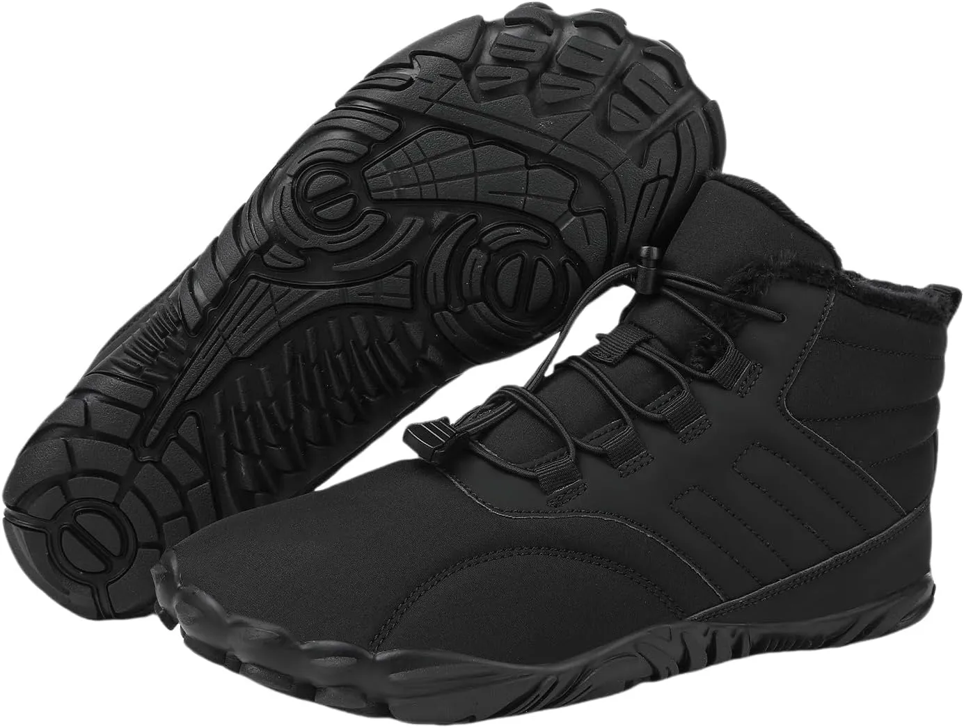 Men's Women's Winter Barefoot Hiking Boots, Slip On Warm Zero Drop Snow Boot, Wide Toe Box Ankle boots, Minimalist Waterproof Shoes, Five Finger Sneakers Hike Shoes for Hiking Walking Outdoor Unisex