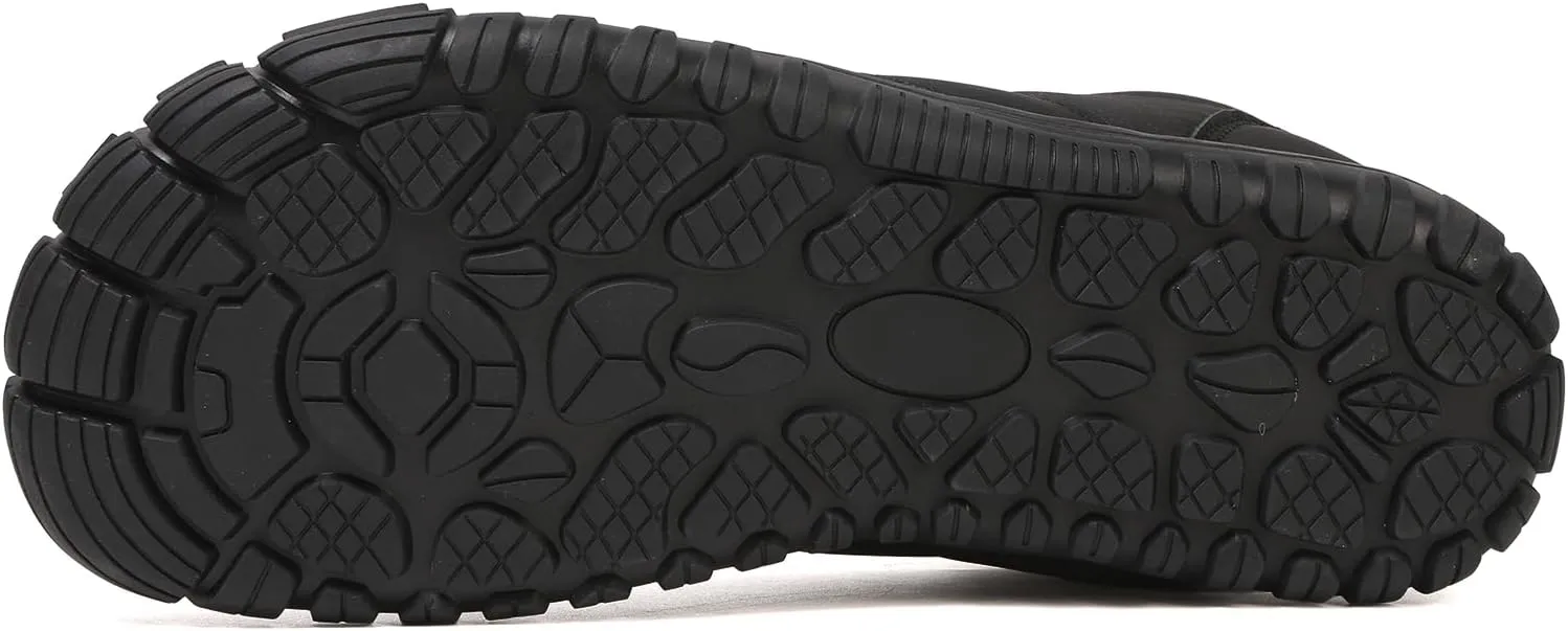Men's Women's Winter Barefoot Hiking Boots, Slip On Warm Zero Drop Snow Boot, Wide Toe Box Ankle boots, Minimalist Waterproof Shoes, Five Finger Sneakers Hike Shoes for Hiking Walking Outdoor Unisex