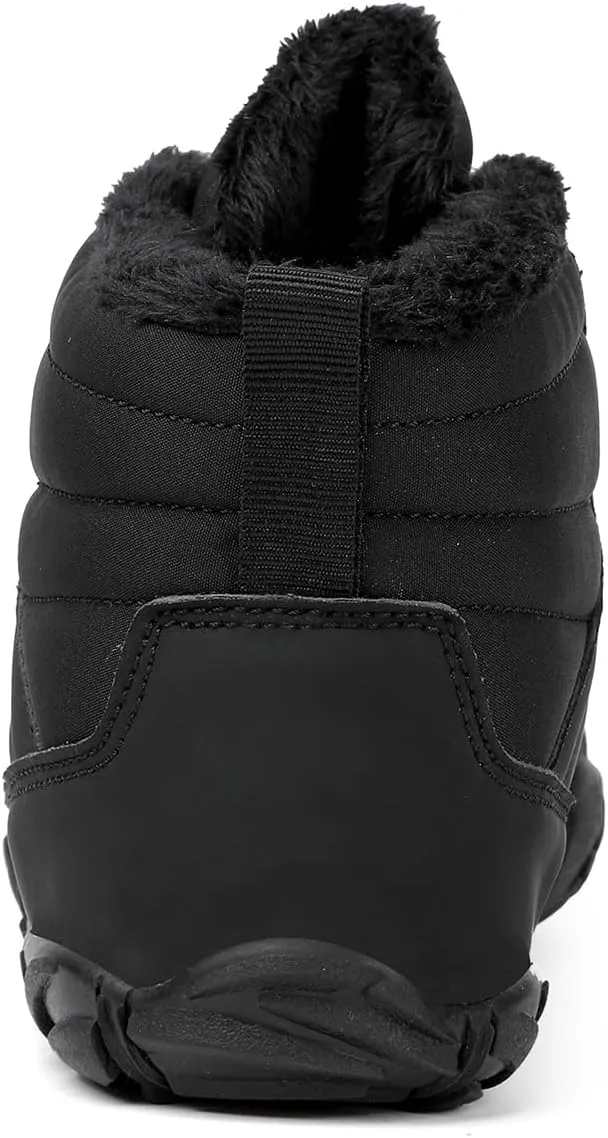 Men's Women's Winter Barefoot Hiking Boots, Slip On Warm Zero Drop Snow Boot, Wide Toe Box Ankle boots, Minimalist Waterproof Shoes, Five Finger Sneakers Hike Shoes for Hiking Walking Outdoor Unisex