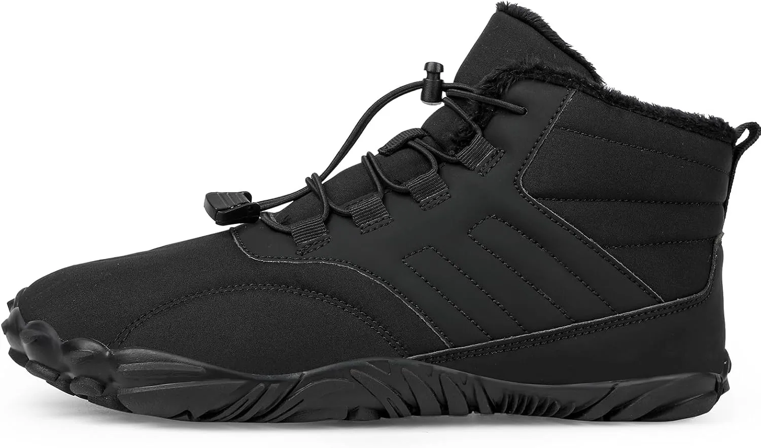 Men's Women's Winter Snow Boots, Slip On Warm Fur Lined Zero Drop Barefoot Hiking Boots, Wide Toe Box Ankle Booties, Minimalist Waterproof Non-Slip Sneakers Hike Shoes for Hiking Walking Outdoor