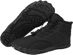 Men's Women's Winter Snow Boots Warm Fur Lined Snow Sneakers Slip On Barefoot Wide Toe Box Zero Drop Ankle Booties Unisex